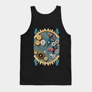 Time's Elegance Unveiled - Watch Components Art Tank Top